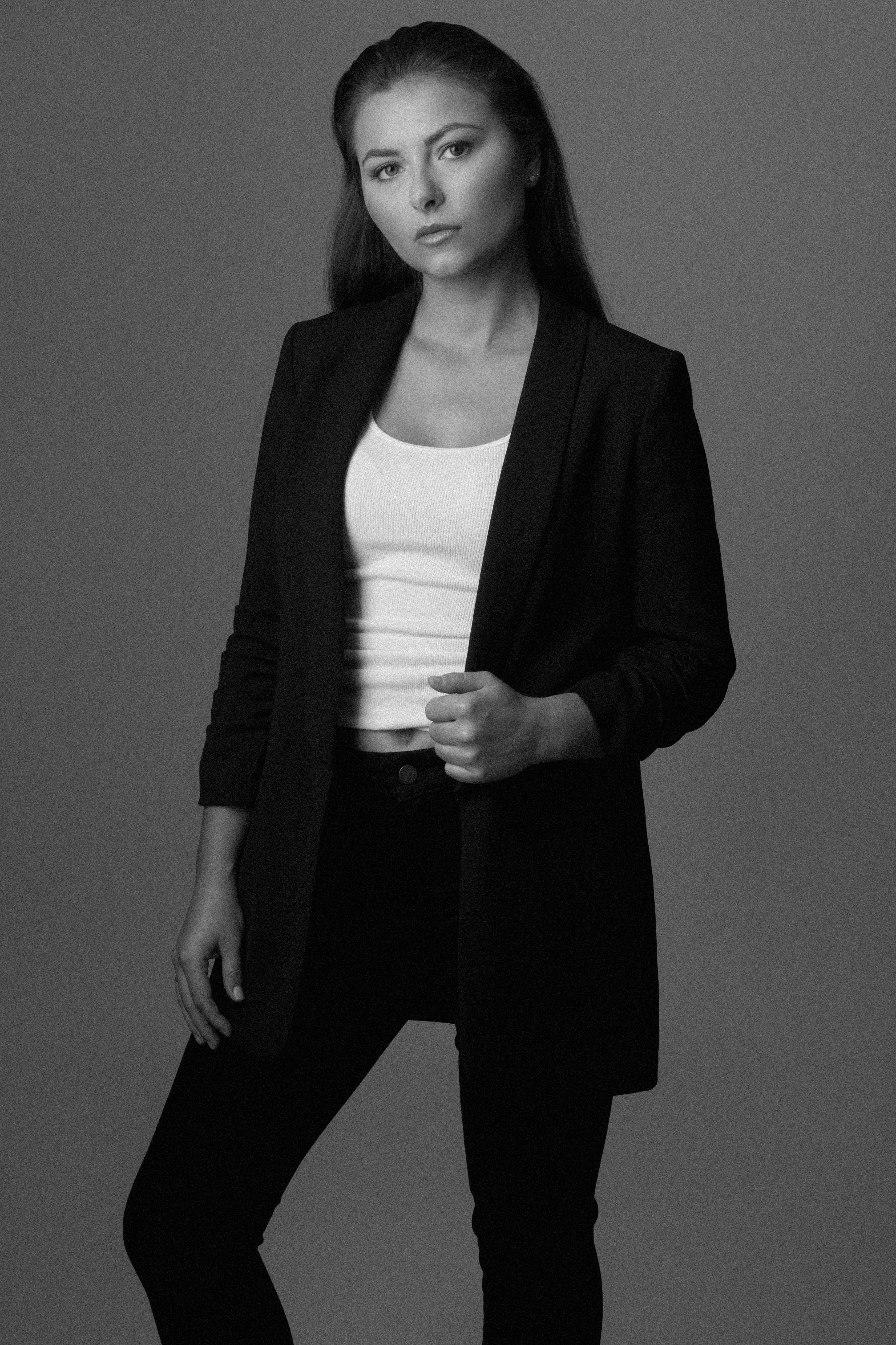 Black and white studio editorial